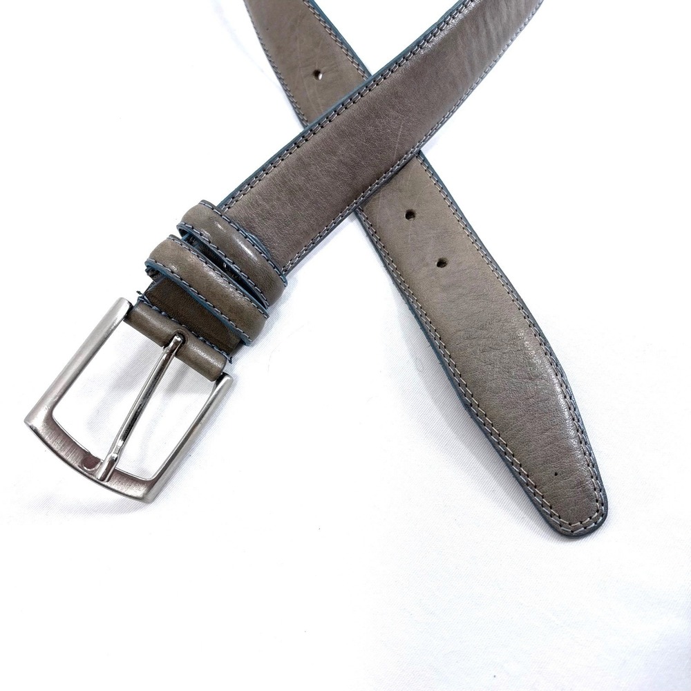 Vera Pelle Leather Belt Grey Made in Italy Florence Waist 25"